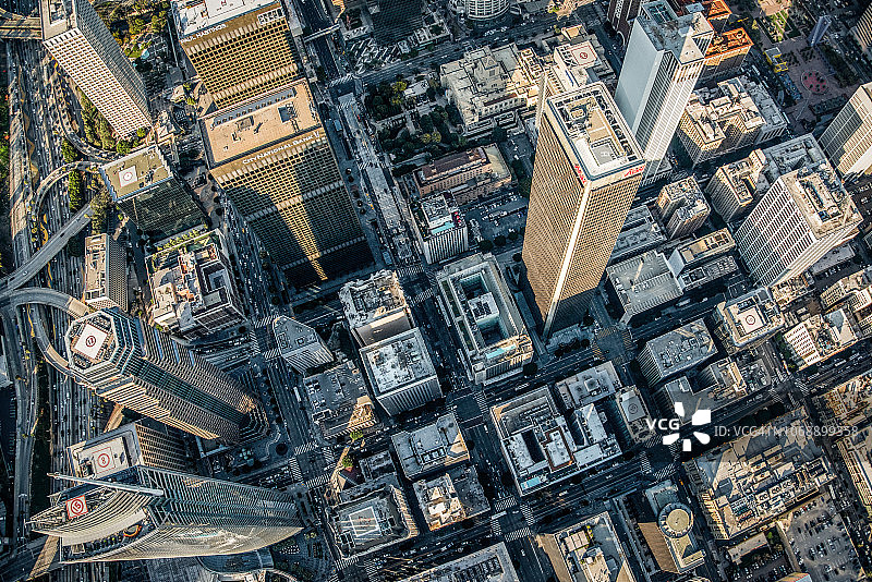 洛杉矶市中心鸟瞰图图片素材