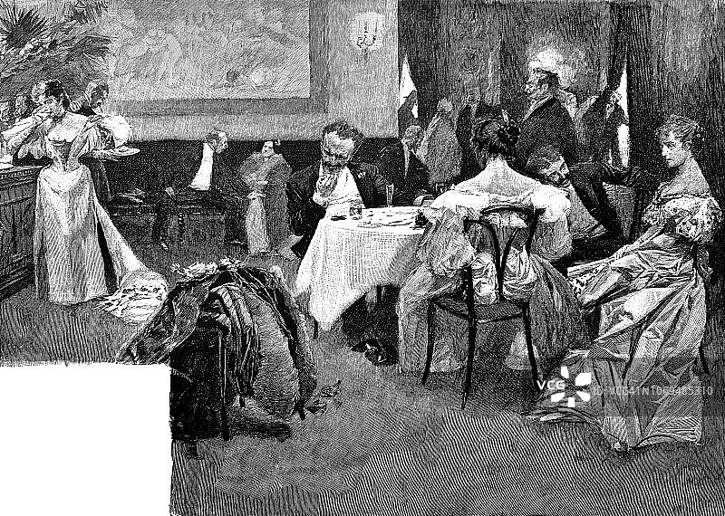 1896年的餐厅场景图片素材