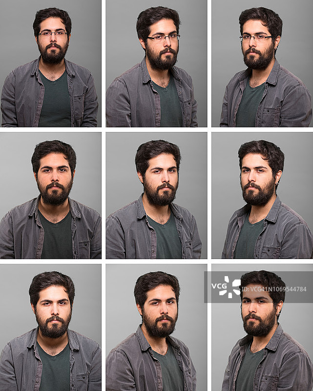 年轻男人面无表情图片素材