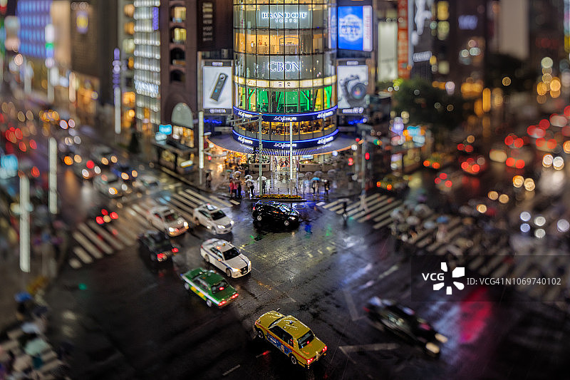 日本东京银座十字路口图片素材