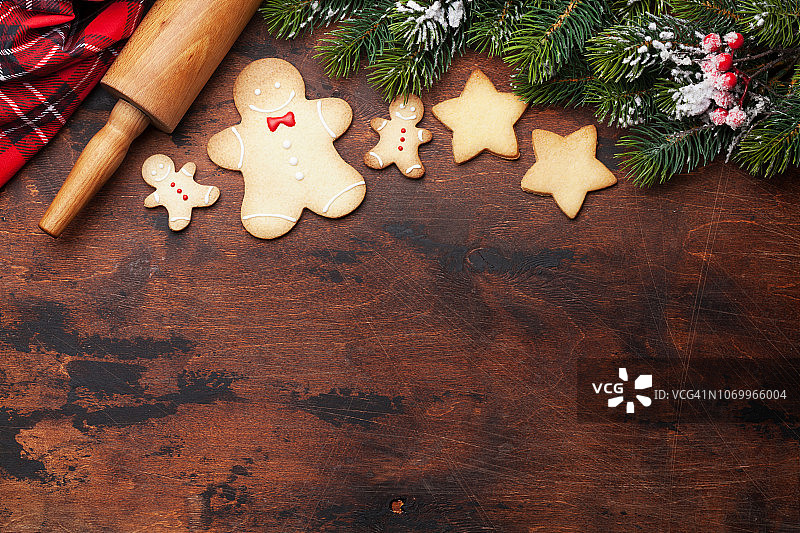 圣诞主题姜饼贺卡图片素材