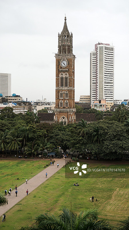 孟买大学和孟买证券交易所的俯视景观，孟买图片素材