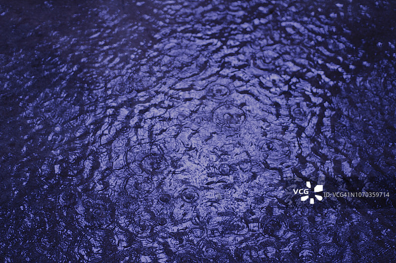 紫色水坑表面的暴雨图案背景图片素材
