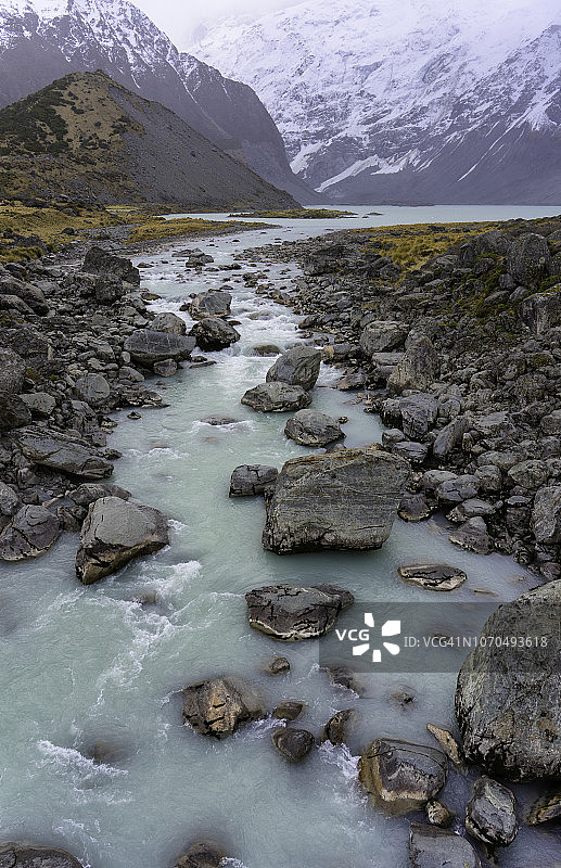 库克山国家公园的胡克河图片素材