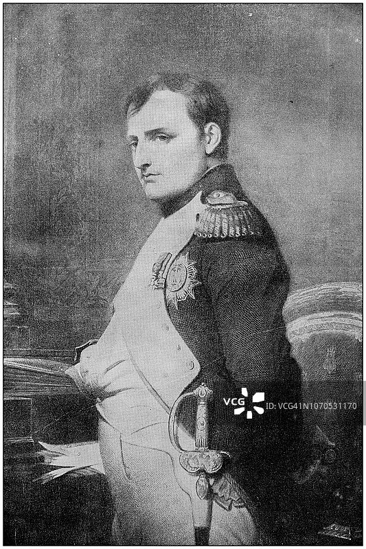 拿破仑·波拿巴复古插画图片素材