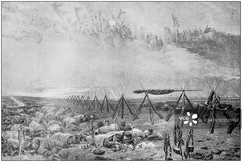 古典绘画插图：《滑铁卢前夜》图片素材