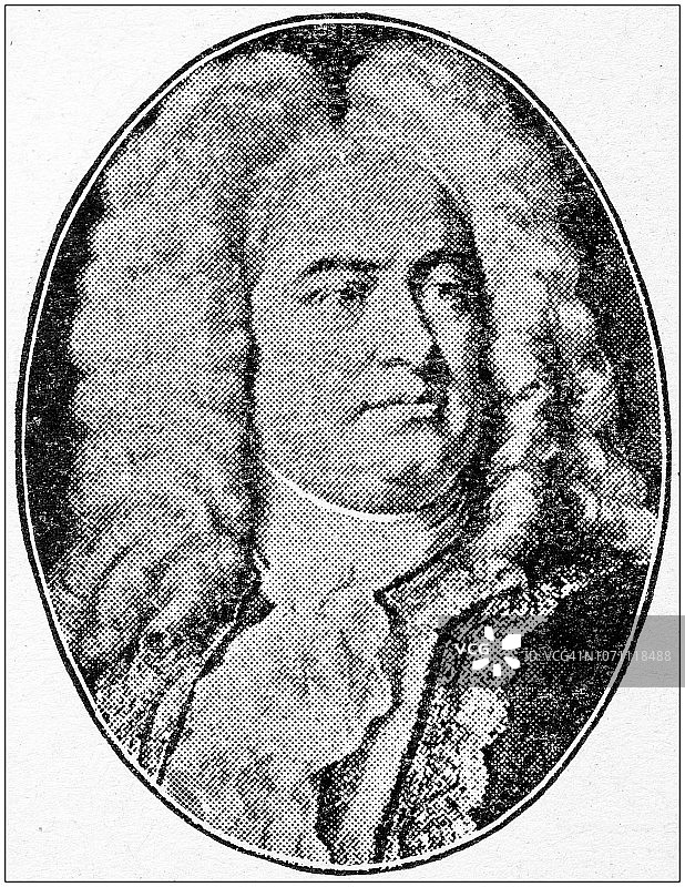 重要人物古董肖像——作曲家：乔治·弗里德里克·汉德尔图片素材