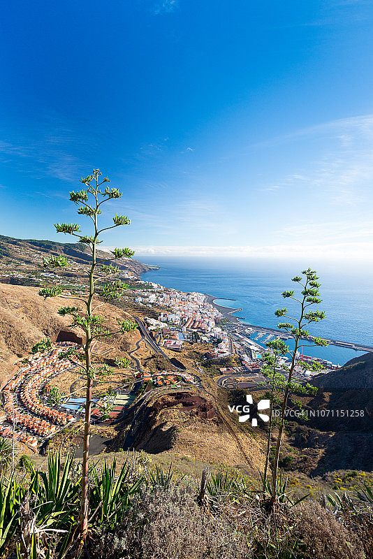 加那利群岛圣克鲁斯·德拉帕尔马市全景图片素材