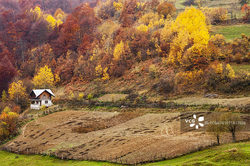 保加利亚罗多彼山脉的秋色图片素材
