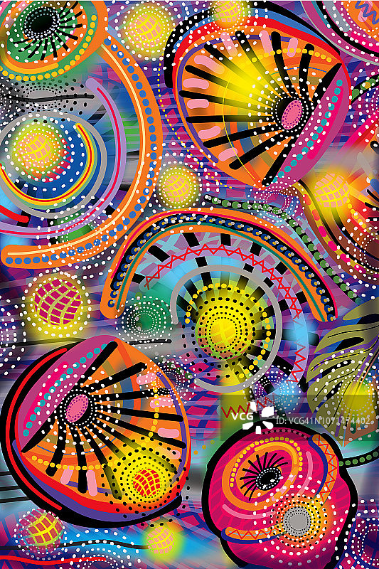 抽象花卉图案插画图片素材