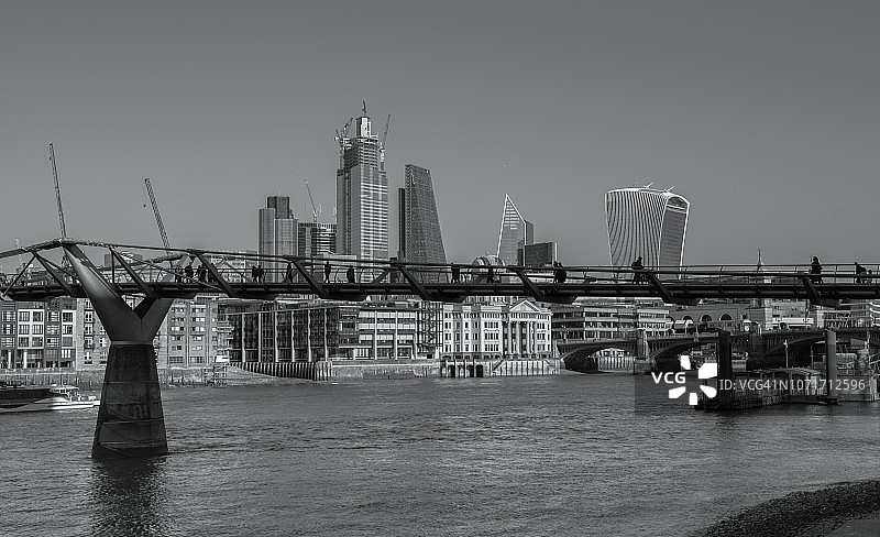 伦敦城市千禧桥风光图片素材