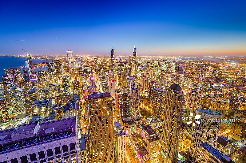 美国伊利诺伊州芝加哥天际线图片素材