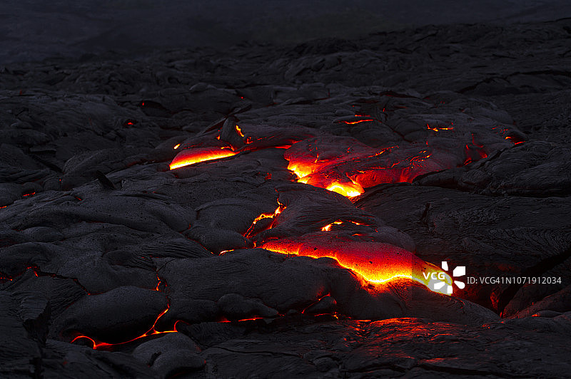 基拉韦厄火山熔岩流，夏威夷图片素材