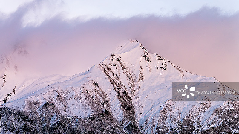 瓦纳卡峰终点，新西兰图片素材
