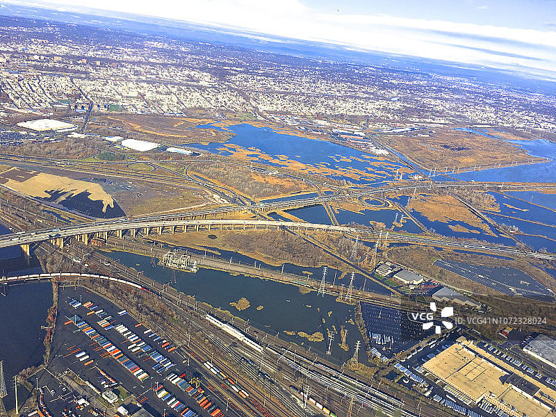 新泽西收费公路高空景观图片素材