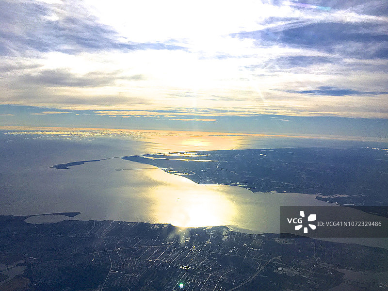 新泽西州桑迪胡克鸟瞰图图片素材