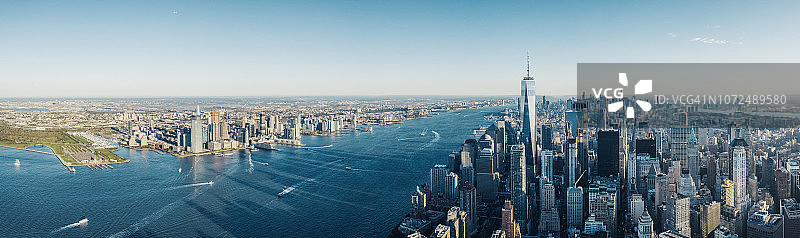 纽约日出全景图片素材