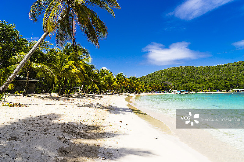 盐哨海湾海滩，小安的列斯群岛最美丽的海滩之一，马约，圣文森特和格林纳丁斯，西印度群岛图片素材