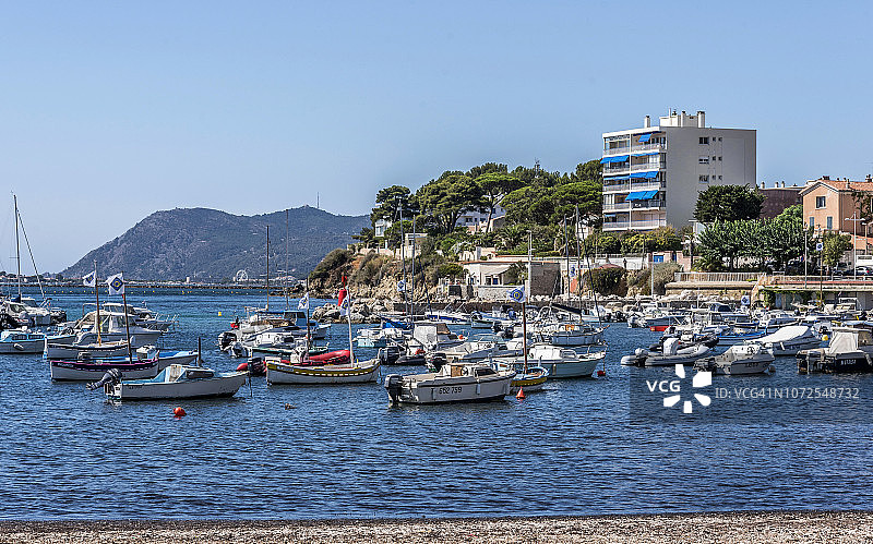 法国普罗旺斯-阿尔卑斯-蓝色海岸瓦尔土伦穆里荣海滩图片素材