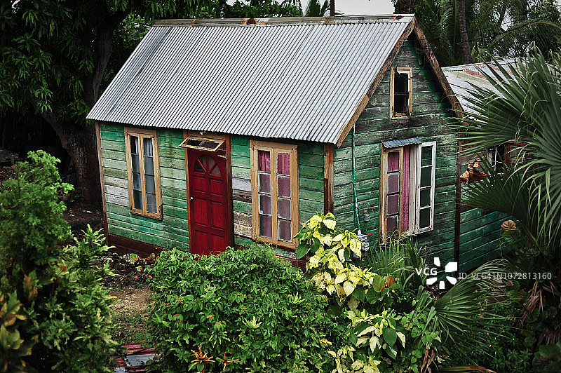 巴巴多斯巴特谢巴的绿色小屋图片素材