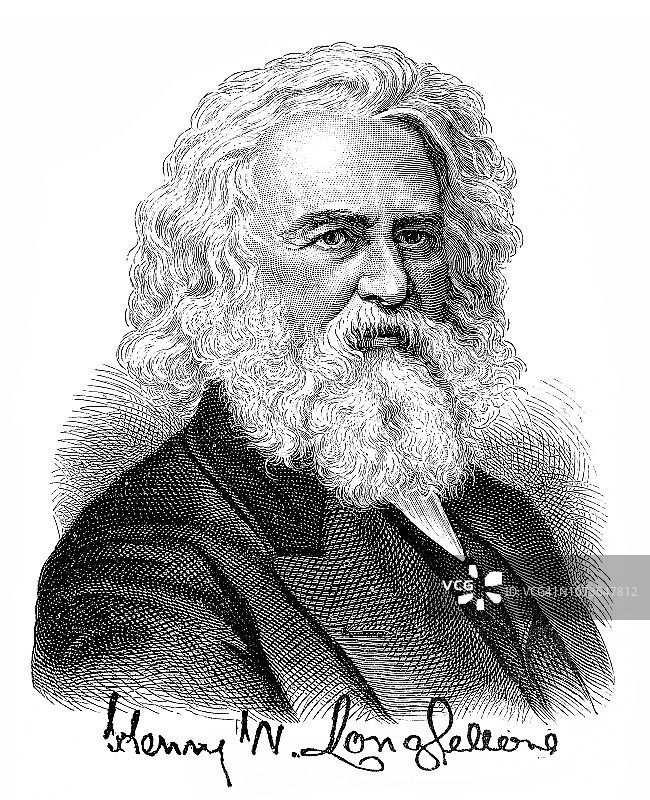 亨利·沃兹沃思·朗费罗，美国诗人图片素材