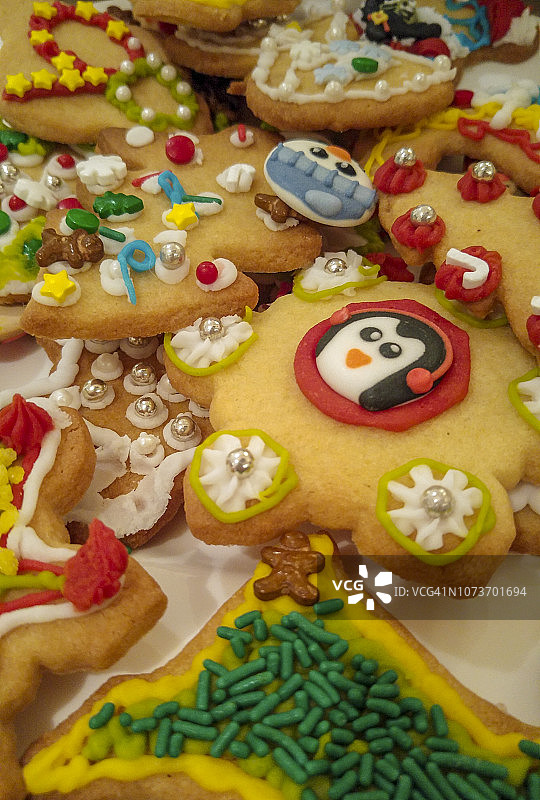 英国伦敦圣诞饼干特写图片素材