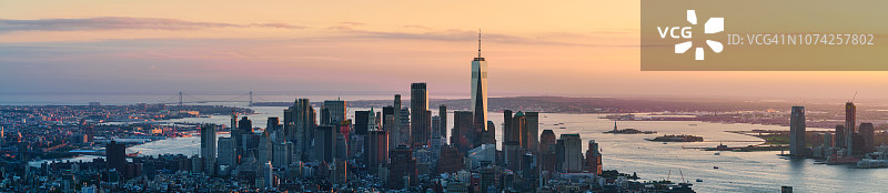 纽约日落全景图片素材