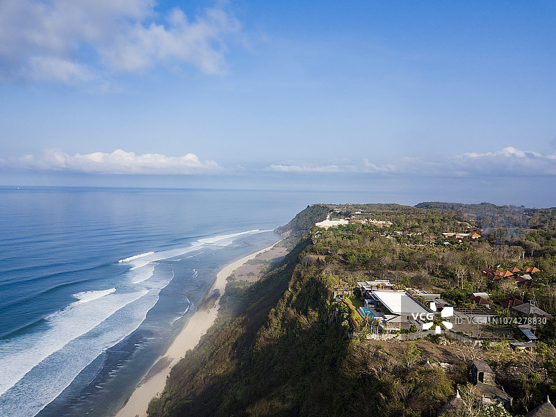 印度尼西亚巴厘岛娘娘海滩鸟瞰图片素材
