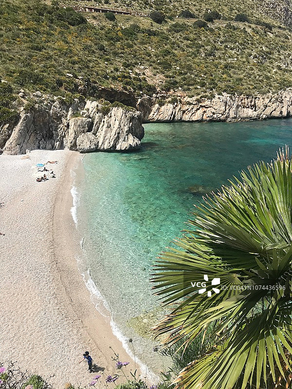 意大利西西里 Zingaro 自然保护区的海滩图片素材