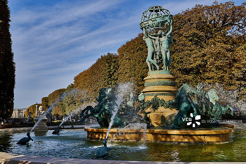 巴黎卢森堡公园天文台喷泉图片素材