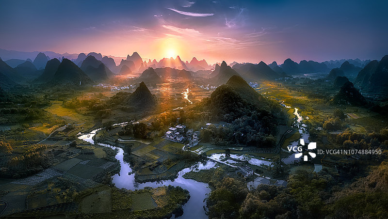 雾凫山日出 - 中国图片素材