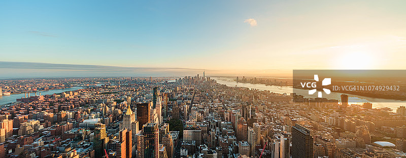 纽约日落全景图片素材
