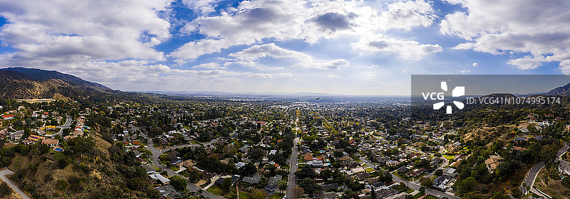加利福尼亚州蒙罗维亚鸟瞰图图片素材