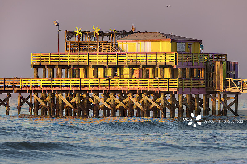 加尔维斯顿的钓鱼码头图片素材