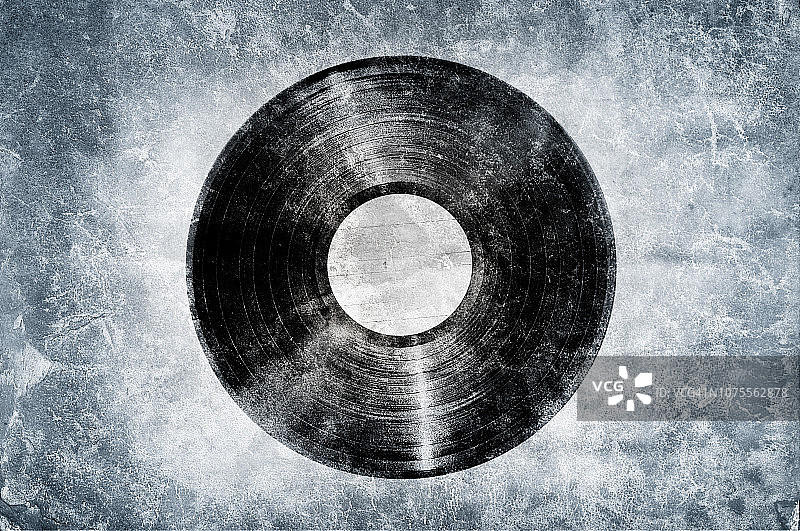 Grunge风格黑胶唱片图片素材