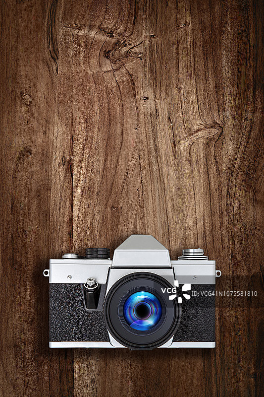单反胶片相机木质图片素材