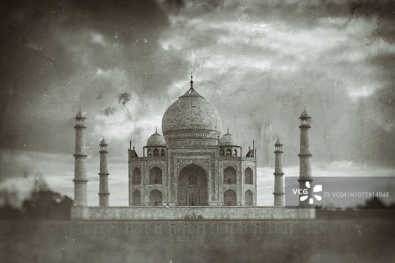 印度阿格拉泰姬陵旧照片图片素材