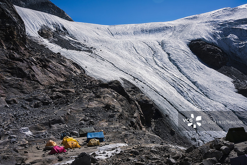 尼泊尔珠穆朗玛峰地区梅拉冰川图片素材