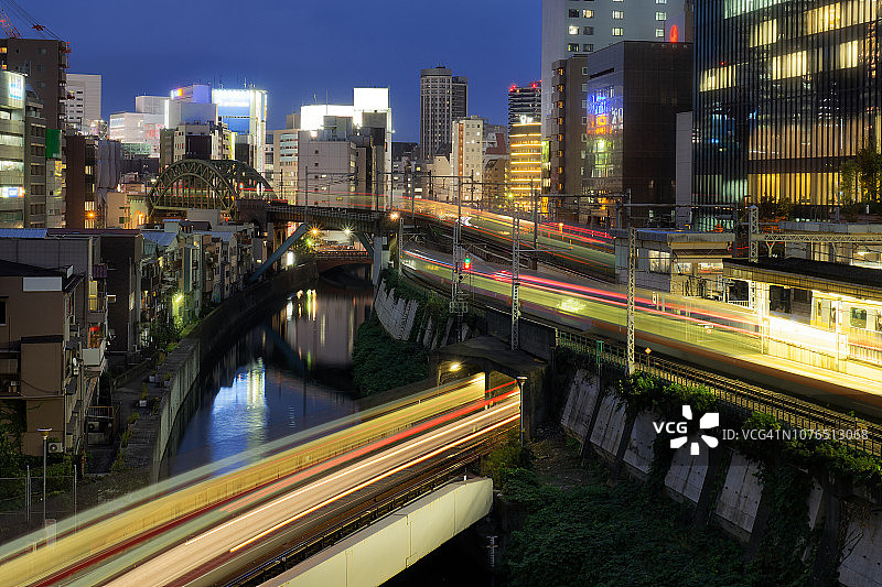 东京神田夜景图片素材