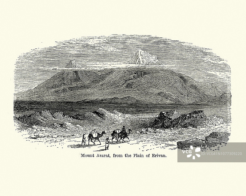 19世纪埃里温平原的阿勒山图片素材