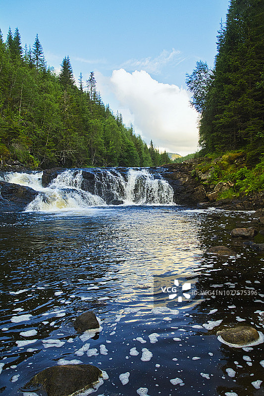 挪威河流中的急流图片素材