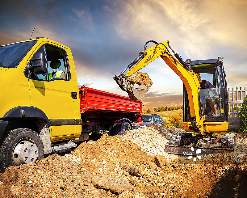 迷你挖掘机图片素材