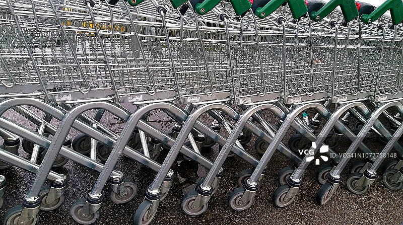 一排购物车图片素材