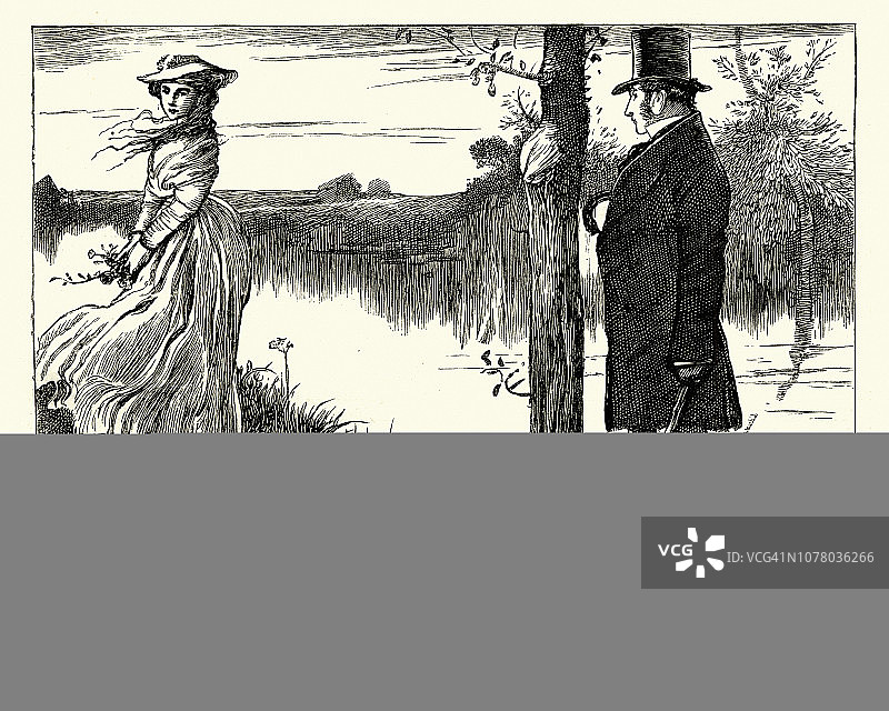 狄更斯小说《小多丽》场景：米妮独自一人图片素材