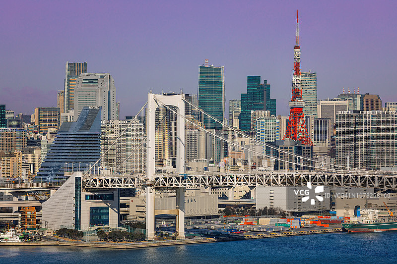 东京湾日出图片素材