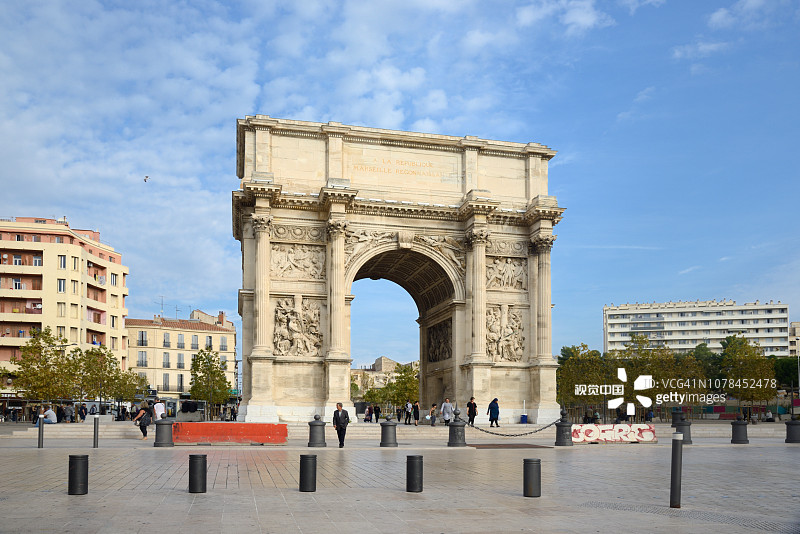 马赛艾克斯门凯旋门或胜利纪念碑图片素材