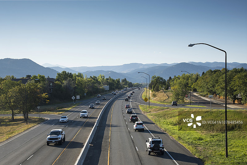 科罗拉多州博尔德落基山脉36号公路图片素材