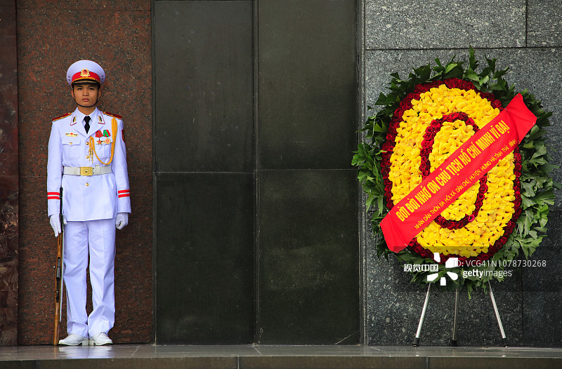 胡志明陵墓的卫兵图片素材