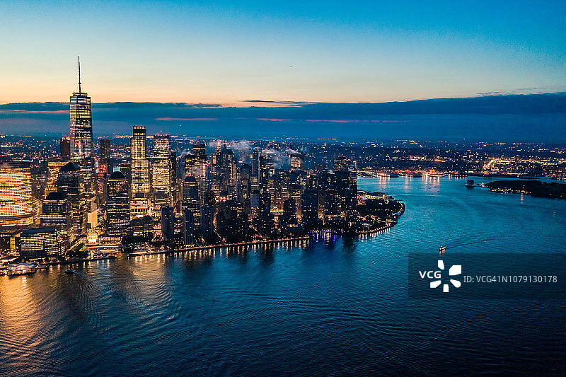 纽约日出全景图片素材