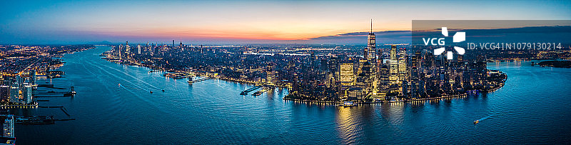 纽约日出全景图片素材